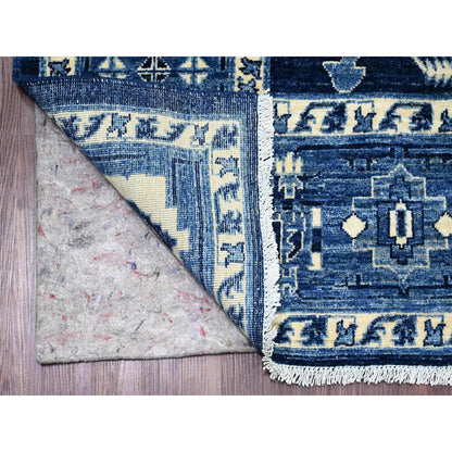 Oushak And Peshawar Wool Hand Knotted Rug Blue 8.2x9.9 -O020739