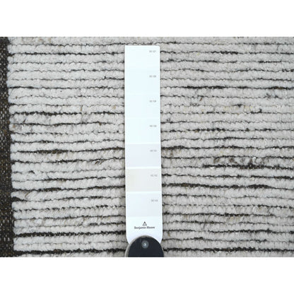 Tribal & Geometric Wool Hand Knotted Rug Ivory 6.6x8.11 -O020743