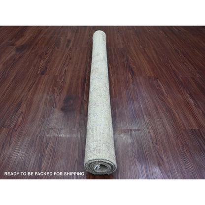 Oushak And Peshawar Wool Hand Knotted Rug Green 4.1x4.2 -O020752