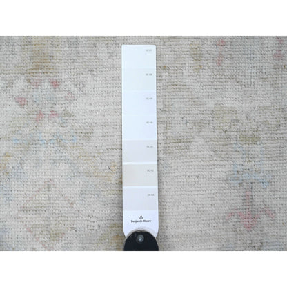Oushak And Peshawar Wool Hand Knotted Rug Ivory 3.11x6.0 -O020755