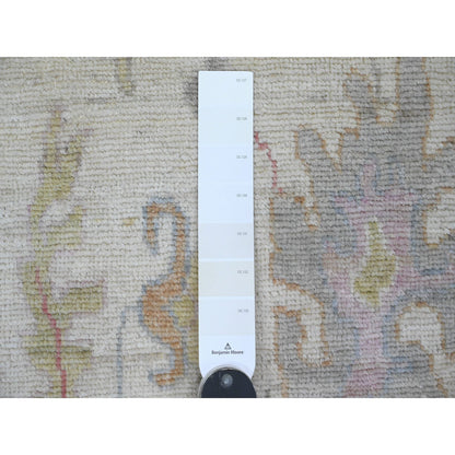 Oushak And Peshawar Wool Hand Knotted Rug Ivory 1.11x2.11 -O020757