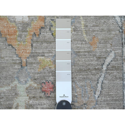 Oushak And Peshawar Wool Hand Knotted Rug Grey 3.9x12.1 -O020759