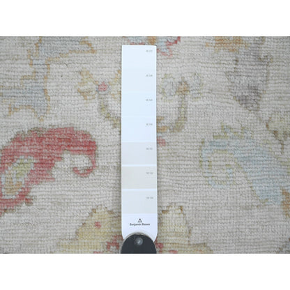 Oushak And Peshawar Wool Hand Knotted Rug Ivory 3.10x5.10 -O020763