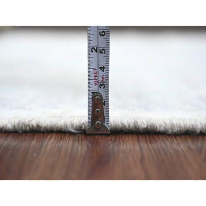 Oushak And Peshawar Wool Hand Knotted Rug Ivory 3.11x12.2 -O020764