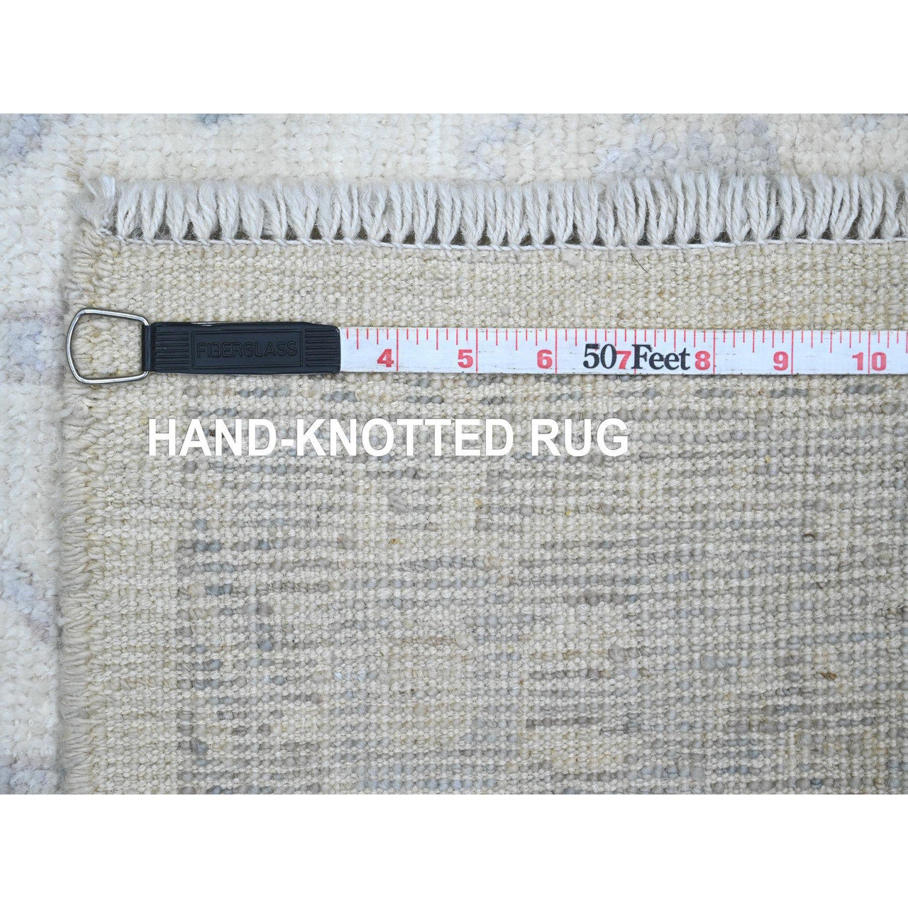 Ivory 3'11" x 12'2" Oushak And Peshawar Hand knotted Wool Rug - Sku: O020764