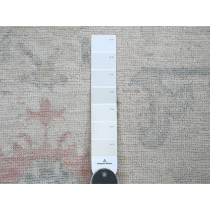 Oushak And Peshawar Wool Hand Knotted Rug Ivory 3.10x10.0 -O020767