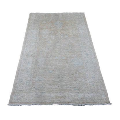 Oushak And Peshawar Wool Hand Knotted Rug Brown 3.11x5.9 -O020768