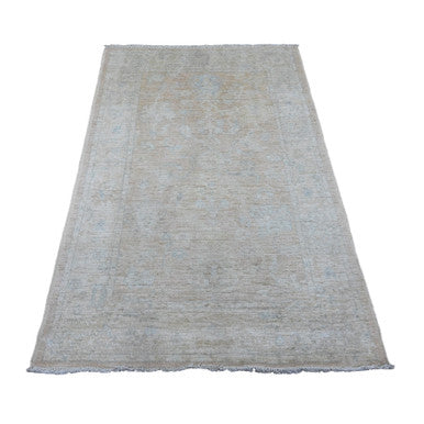 Oushak And Peshawar Wool Hand Knotted Rug Brown 3.11x5.9 -O020768