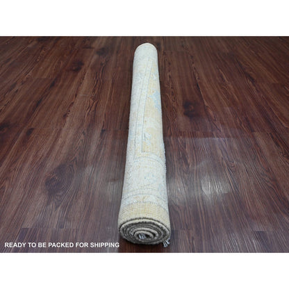 Oushak And Peshawar Wool Hand Knotted Rug Brown 3.11x5.9 -O020768