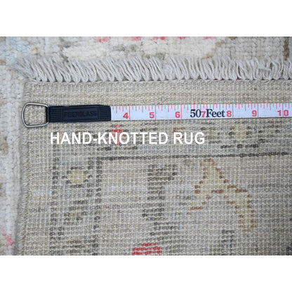 Oushak And Peshawar Wool Hand Knotted Rug Ivory 3.11x4.2 -O020769