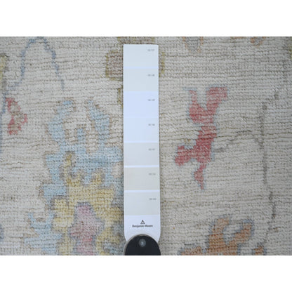 Oushak And Peshawar Wool Hand Knotted Rug Ivory 2.2x3.0 -O020771