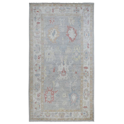 Oushak And Peshawar Wool Hand Knotted Rug Grey 6.2x11.10 -O020772