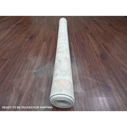 Oushak And Peshawar Wool Hand Knotted Rug Grey 6.2x11.10 -O020772