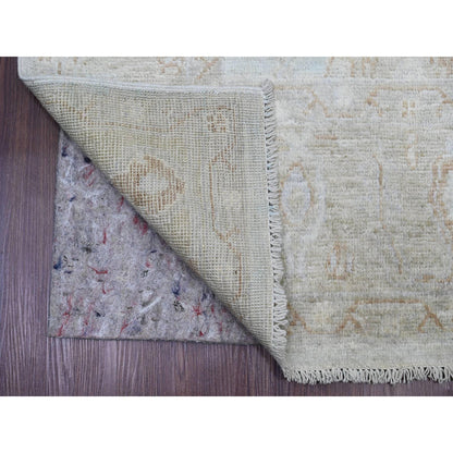 Oushak And Peshawar Wool Hand Knotted Rug Ivory 5.8x9.2 -O020776