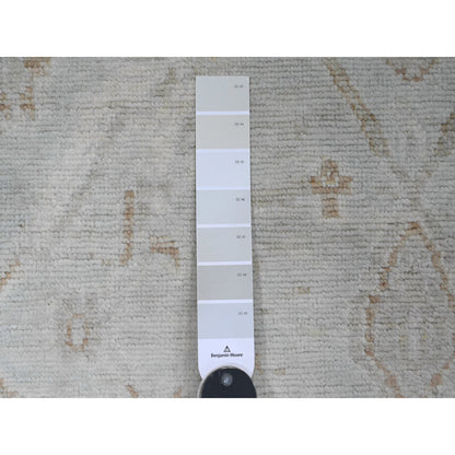 Oushak And Peshawar Wool Hand Knotted Rug Ivory 5.8x9.2 -O020776