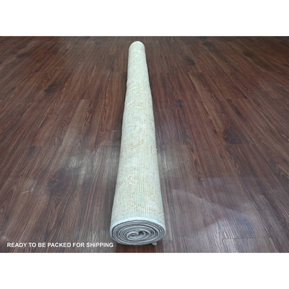Oushak And Peshawar Wool Hand Knotted Rug Ivory 5.8x9.2 -O020776