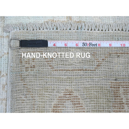 Oushak And Peshawar Wool Hand Knotted Rug Ivory 5.8x9.2 -O020776