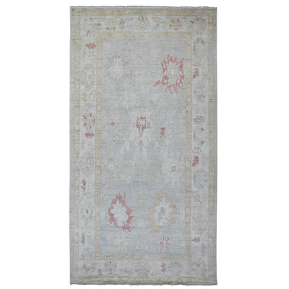 Oushak And Peshawar Wool Hand Knotted Rug Grey 6.2x11.8 -O020781