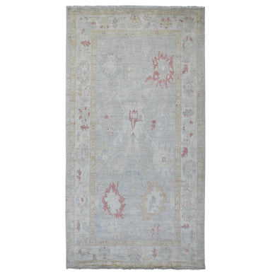 Oushak And Peshawar Wool Hand Knotted Rug Grey 6.2x11.8 -O020781