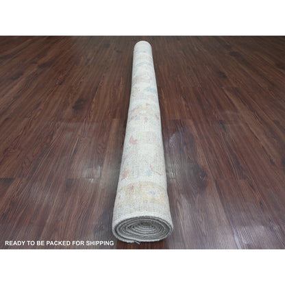 Oushak And Peshawar Wool Hand Knotted Rug Grey 6.2x11.8 -O020781