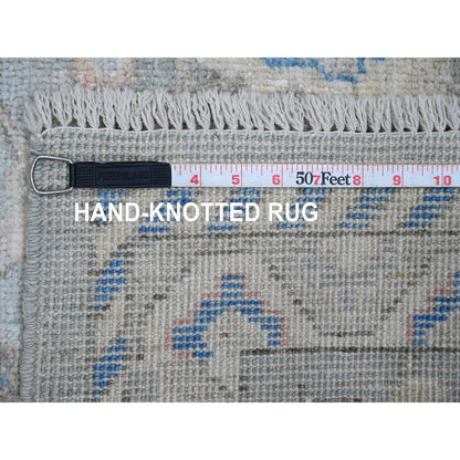 Oushak And Peshawar Wool Hand Knotted Rug Grey 2.9x9.7 -O020786