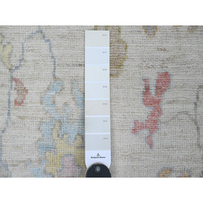 Oushak And Peshawar Wool Hand Knotted Rug Ivory 2.2x3.0 -O020790