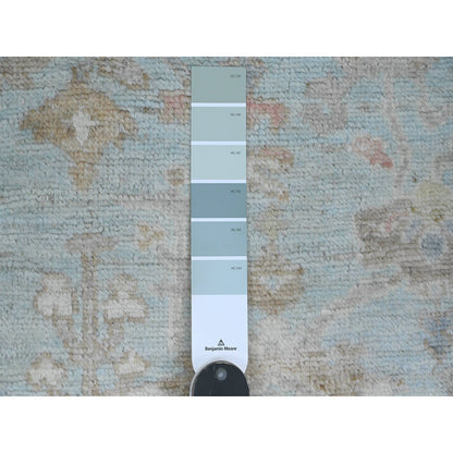 Oushak And Peshawar Wool Hand Knotted Rug Blue 3.0x9.6 -O020792