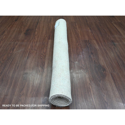 Oushak And Peshawar Wool Hand Knotted Rug Ivory 3.3x4.11 -O020801