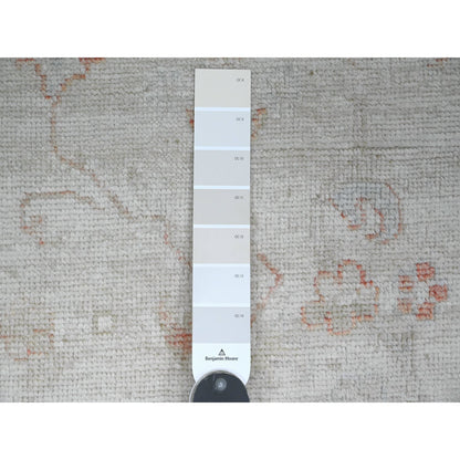 Oushak And Peshawar Wool Hand Knotted Rug Ivory 3.0x4.9 -O020802