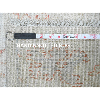 Oushak And Peshawar Wool Hand Knotted Rug Ivory 3.0x4.9 -O020802