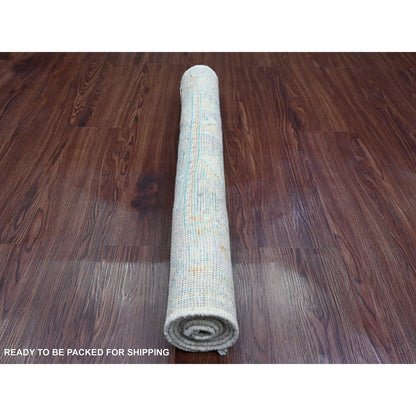 Oushak And Peshawar Wool Hand Knotted Rug Grey 2.10x4.9 -O020805