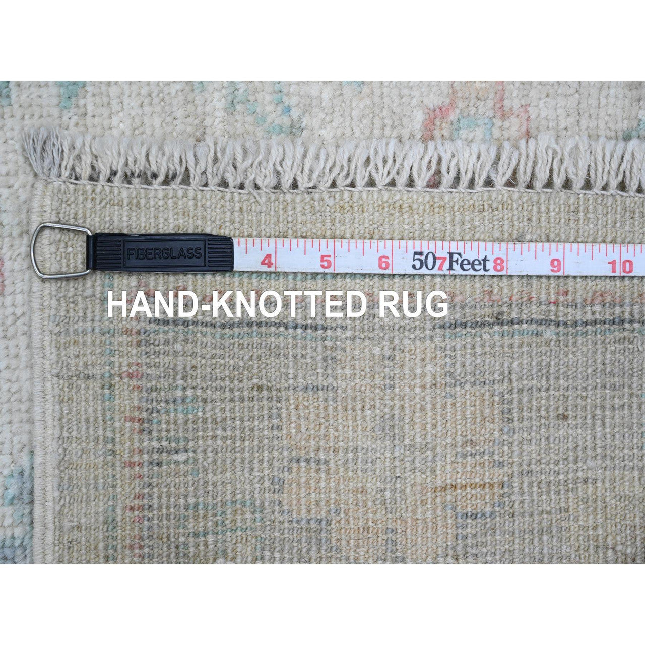 Ivory 2'9" x 11'7" Oushak And Peshawar Hand knotted Wool Rug - Sku: O020814