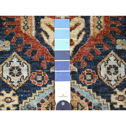 Oushak And Peshawar Wool Hand Knotted Rug Blue 2.7x7.11 -O020819