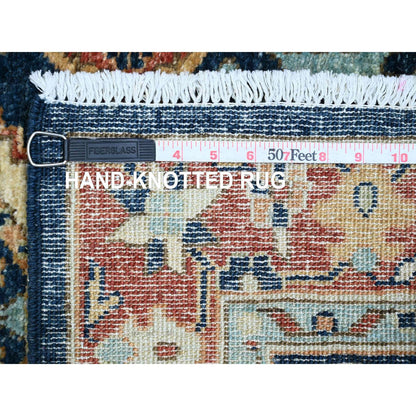 Oushak And Peshawar Wool Hand Knotted Rug Blue 2.7x7.11 -O020819