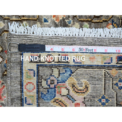 Tribal & Geometric Wool Hand Knotted Rug Brown 4.1x9.8 -O020821