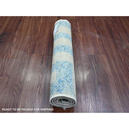 Tribal & Geometric Wool Hand Knotted Rug Blue 2.0x3.1 -O020824