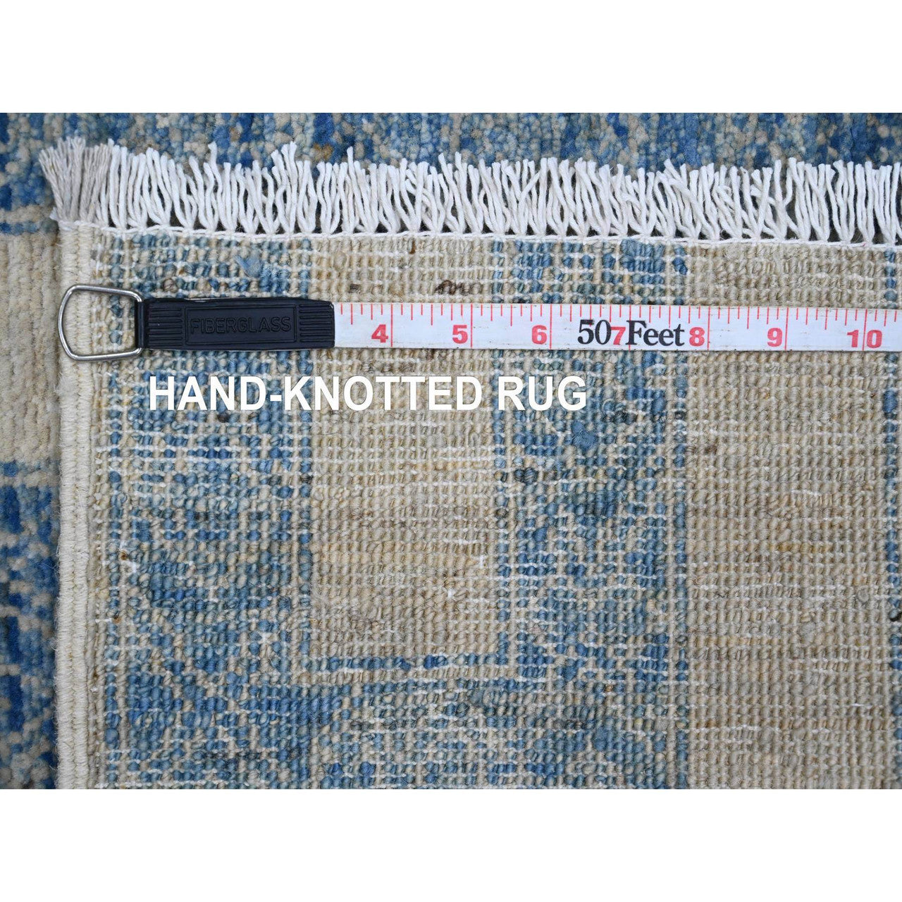 Blue 2'0" x 3'1" Tribal & Geometric Hand knotted Wool Rug - Sku: O020824