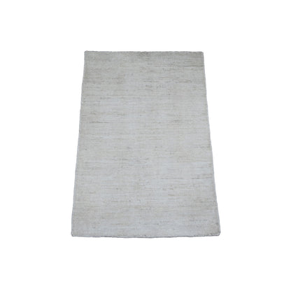 Modern and Contemporary Wool Hand Knotted Rug Ivory 2.0x3.0 -O020825