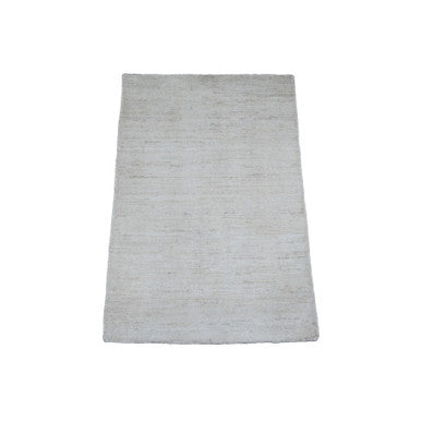 Modern and Contemporary Wool Hand Knotted Rug Ivory 2.0x3.0 -O020825