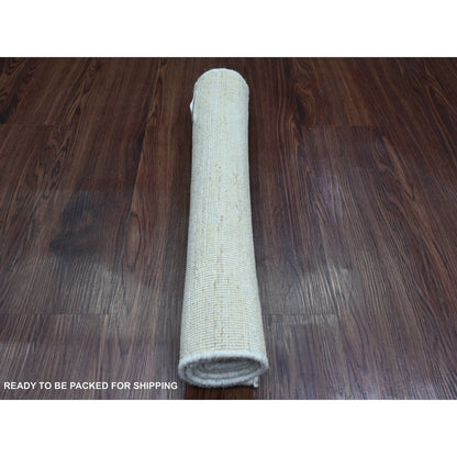 Modern and Contemporary Wool Hand Knotted Rug Ivory 2.0x3.0 -O020825
