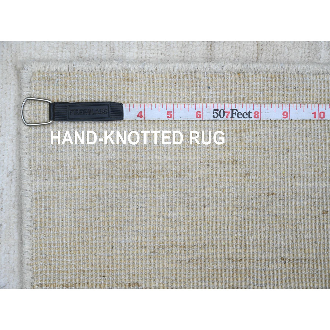 Ivory 2'0" x 3'0" Modern and Contemporary Hand knotted Wool Rug - Sku: O020825