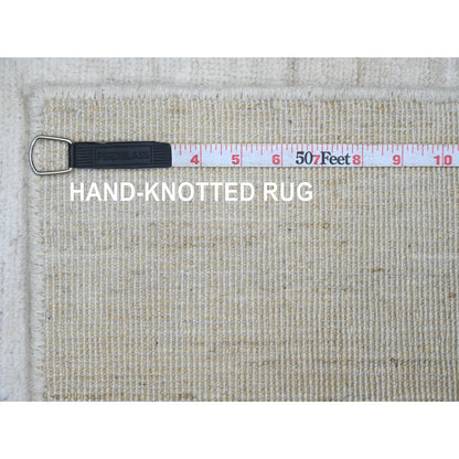 Modern and Contemporary Wool Hand Knotted Rug Ivory 2.0x3.0 -O020825