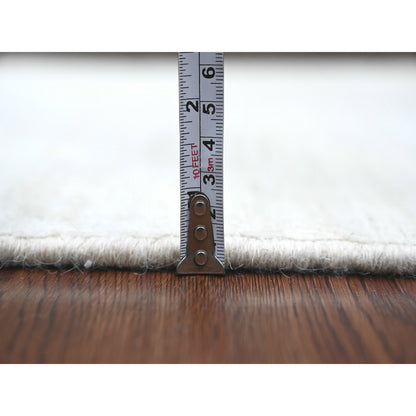 Modern and Contemporary Wool Hand Knotted Rug Ivory 2.10x4.9 -O020826