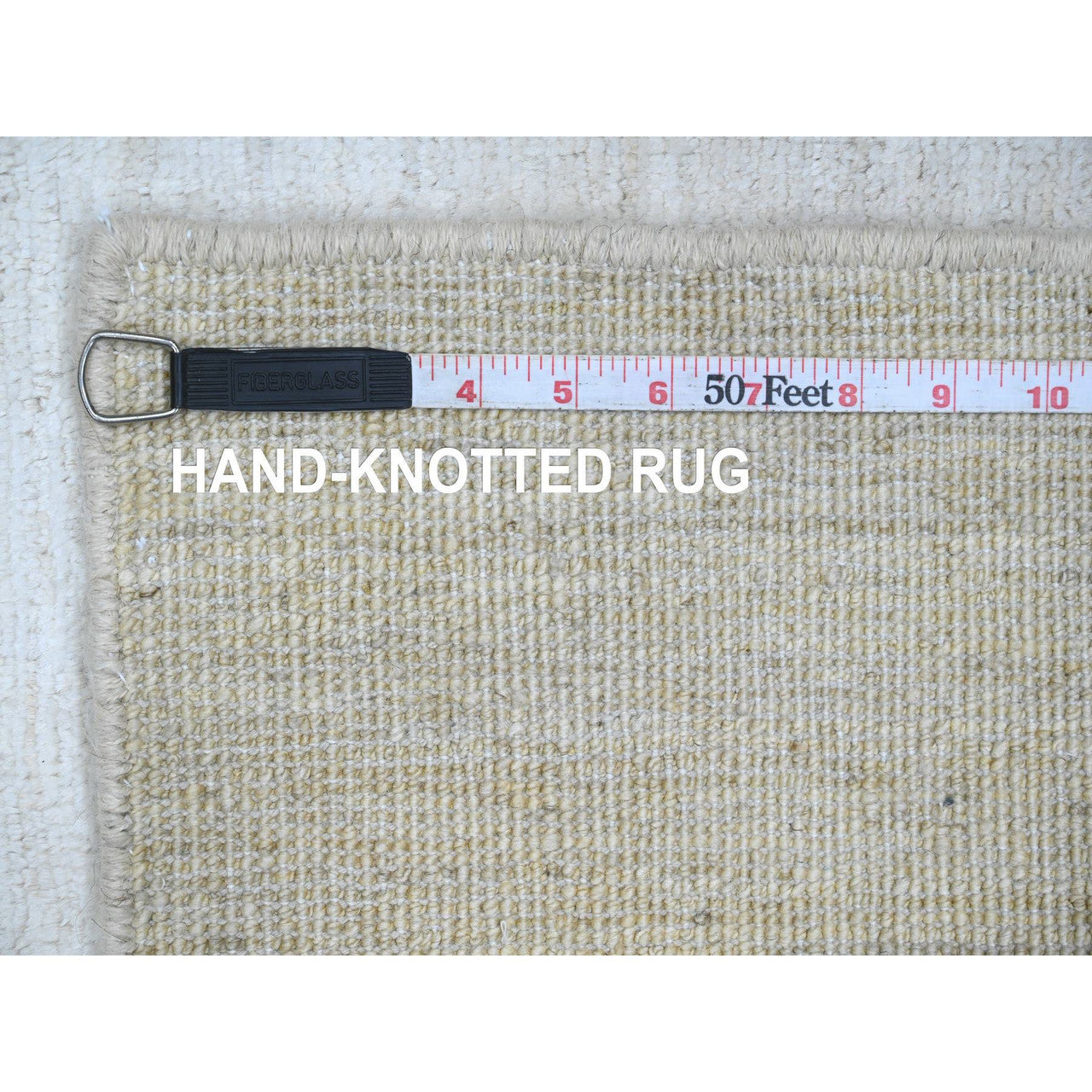 Ivory 2'10" x 4'9" Modern and Contemporary Hand knotted Wool Rug - Sku: O020826
