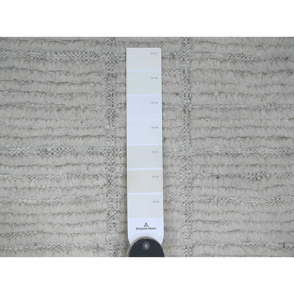 Tribal & Geometric Wool Hand Knotted Rug Ivory 8.10x12.2 -O020831