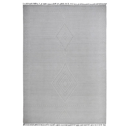 Tribal & Geometric Wool Hand Knotted Rug Ivory 8.10x12.8 -O020833