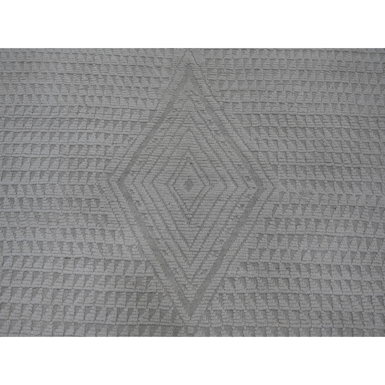 Ivory 8'10" x 12'8" Tribal & Geometric Hand knotted Wool Rug - Sku: O020833