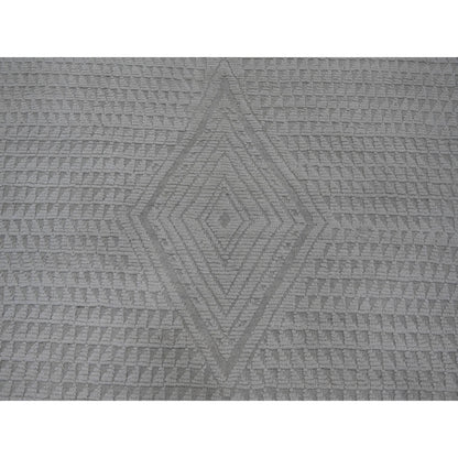 Tribal & Geometric Wool Hand Knotted Rug Ivory 8.10x12.8 -O020833