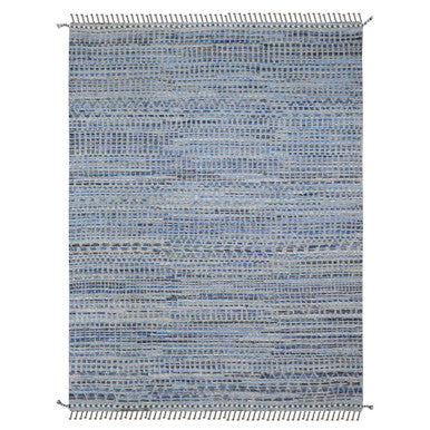 Tribal & Geometric Wool Hand Knotted Rug Blue 8.1x10.8 -O020834