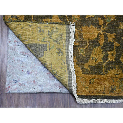 Overdyed & Vintage Wool Hand Knotted Rug Brown 8.6x11.10 -O020837